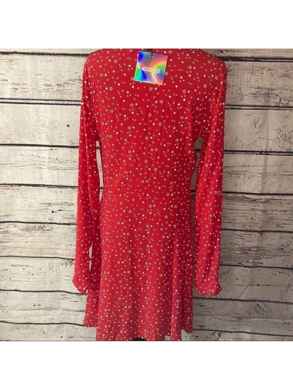 MISSGUIDED Red Star Ruffle Detail Tea Dress - Picture 10 of 11